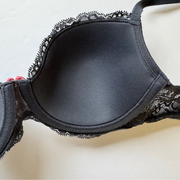 Victoria's Secret Bra Dream Angels Lined Demi Gray Pink Satin Silver Label 34C - Picture 8 of 10